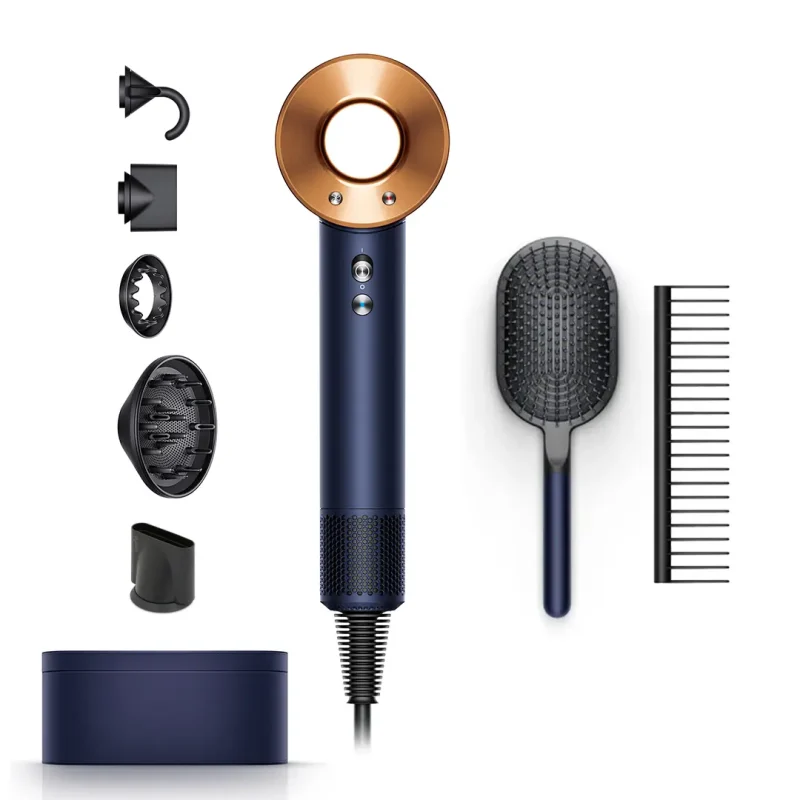 Dyson Supersonic Haartrockner Nachtblau/Kupfer Set Kamm