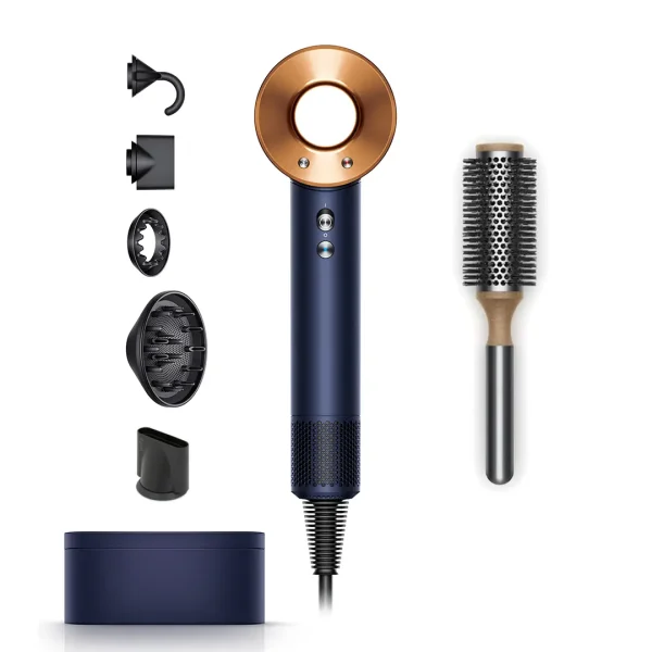 Dyson Supersonic Haartrockner Nachtblau/Kupfer Set Bürste