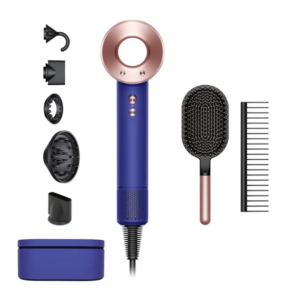 Dyson Supersonic Haartrockner Violettblau Kupfer Produkt Set Kamm