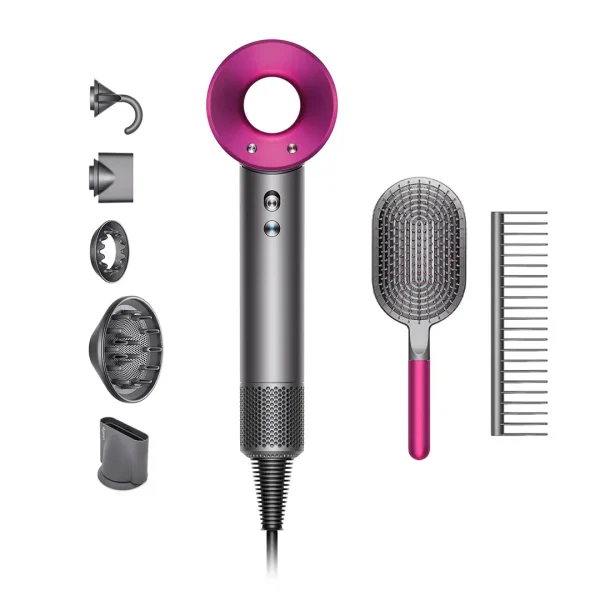 Dyson Supersonic Haartrockner Antrahzit/Fuchsia inkl. Haarbürsten Set